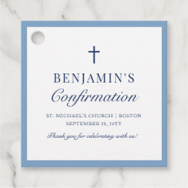 Dusty Blue Katholieke Bevestiging Dank u Bedankjes Labels