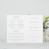 Dusty Blue katholieke Wedding Mass Ceremony Progra (Staand voorkant)