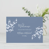 Dusty Blue Kersenbloesem |  Stoelindeling Header Kaart (Staand voorkant)