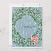 Dusty Blue Kerstmis Deer Brunch en Bubble Kaart (Achterkant)