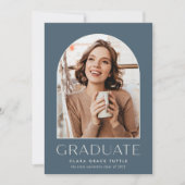 Dusty Blue | Klassieke Arch Photo Afstuderen Annou Aankondiging (Voorkant)