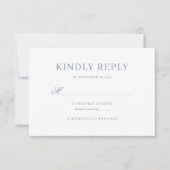 Dusty Blue Klassieke Kalligrafie Script Bruiloft R RSVP Kaartje (Voorkant)