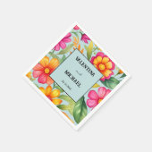 Dusty Blue Kleurrijke Bloemen Mexicaanse Fiesta br Servet (Hoek)