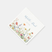 Dusty Blue Kleurrijke Rustieke Wildflower Wedding Servet (Hoek)