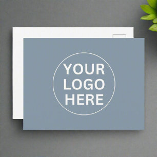 Dusty Blue l Professional Company Logo Promotional Briefkaart