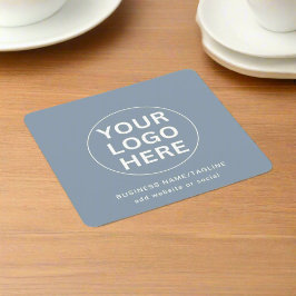 Dusty Blue l Professionele Zakelijke Logo & Tekst Kartonnen Onderzetters