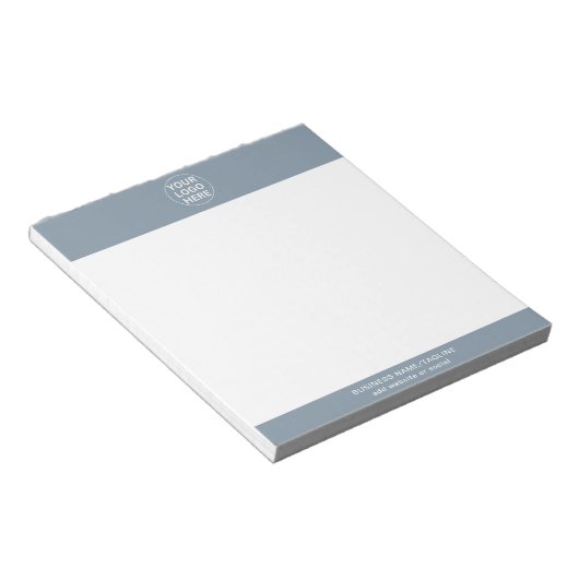 Dusty Blue l Professionele Zakelijke Logo & Tekst Notitieblok (Schuin)