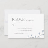 Dusty Blue laat minimalistische chique bruiloft RS Kaart (Voorkant)