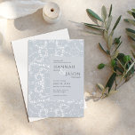 Dusty Blue Lace Wedding Invitation Kaart<br><div class="desc">Deze 5-inch x 7-inch flatbruiloft-uitnodigingen zijn voorzien van een stijlvol en elegant haakwerk in een zachte schaduw van stoffig blauw.</div>