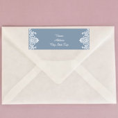 Dusty Blue Lacy Damask Etiket