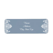 Dusty Blue Lacy Damask Etiket (Voorkant)