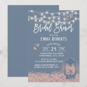 Dusty Blue Lantern & Baby's Breath Vrijgezellenfee Kaart (Voorkant / Achterkant)