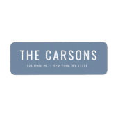 Dusty Blue Large Lettering Retour Address Label (Voorkant)