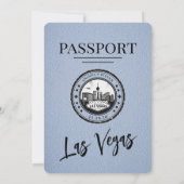 Dusty Blue Las Vegas Passport Wedding Kaart (Achterkant)