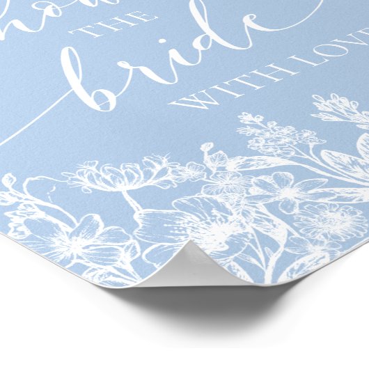 Dusty Blue Laten we de bruid douchen met liefdesbo Poster (Hoek)