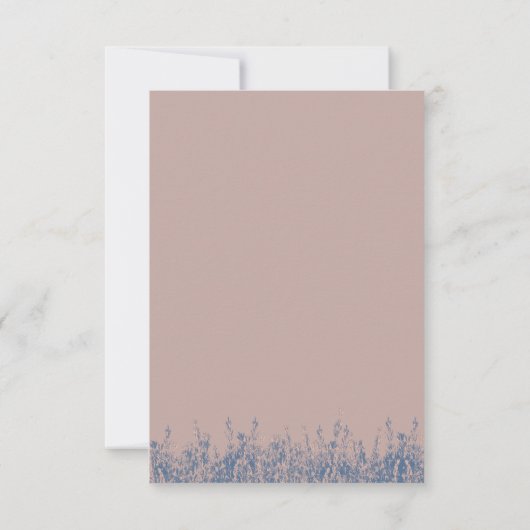 Dusty Blue Lavender Floral Rustic Wedding RSVP (Achterkant)