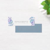 Dusty Blue Lavender Floral Wedding Website RSVP Mini Visitekaartjes (Bureau)