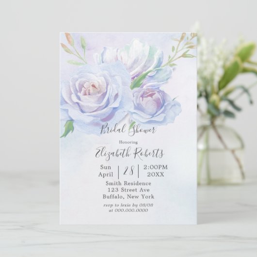 Dusty Blue Lavender Peony Vrijgezellenfeest Kaart (Staand voorkant)