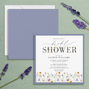Dusty Blue Lavender Wildflower Vrijgezellenfeest Kaart