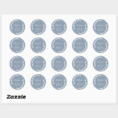 Dusty Blue Leaf Ronde Sticker (Vel)