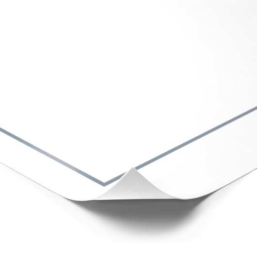 Dusty Blue Leafy Crest Monogram in liefhebbend geh Perfect Poster (Hoek)