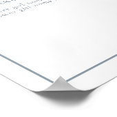 Dusty Blue Leafy Crest Monogram Weddenschap Poster (Hoek)