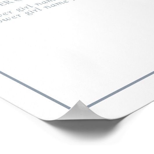 Dusty Blue Leafy Crest Monogram Weddenschap Poster (Hoek)