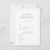 Dusty Blue Leafy Crest Monogram Weddenschap RSVP-k RSVP Kaartje (Achterkant)