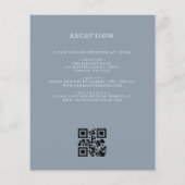 Dusty Blue Leafy Crest Monogram Wedding QR-code (Achterkant)