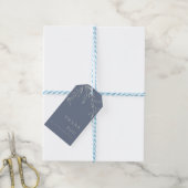 Dusty Blue Leaves en Berries Wedding Favor Labels Cadeaulabel (Met Touw)