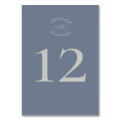 Dusty Blue Leaves en Berries Wedding Table Number Kaart (Achterkant)