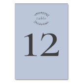 Dusty Blue Leaves en Berries Wedding Table Number Kaart (Achterkant)