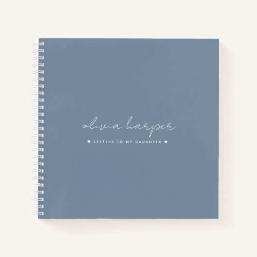 Dusty Blue Letters to My Daughter Memory Keepomwil Notitieboek (Voorkant)