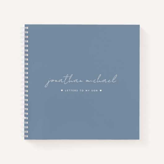 Dusty Blue Letters to My Son Memory Keepomwille Notitieboek (Voorkant)