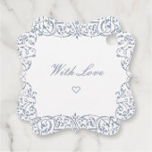 Dusty Blue   Lijst Classic Wedding Bedankjes Labels (Achterkant)