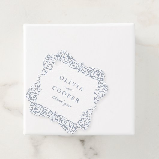 Dusty Blue   Lijst Classic Wedding Bedankjes Labels (In situ)
