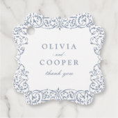 Dusty Blue   Lijst Classic Wedding Bedankjes Labels (Voorkant)
