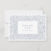 Dusty Blue   Lijst Classic Wedding Bedankkaart (Voorkant)