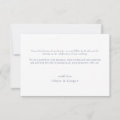 Dusty Blue   Lijst Classic Wedding Bedankkaart (Achterkant)