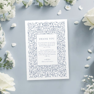 Dusty Blue Lijst Classic Wedding Bedankkaart