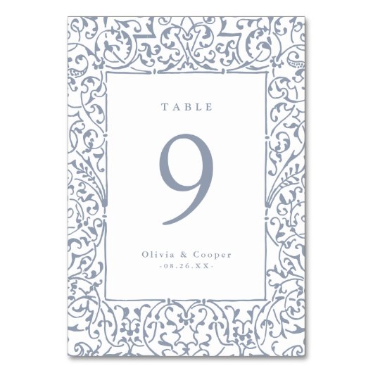 Dusty Blue   Lijst Classic Wedding Kaart (Voorkant)