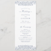 Dusty Blue   Lijst Classic Wedding Programmakaart (Voorkant)