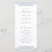 Dusty Blue   Lijst Classic Wedding Programmakaart (Voorkant)