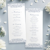 Dusty Blue   Lijst Classic Wedding Programmakaart