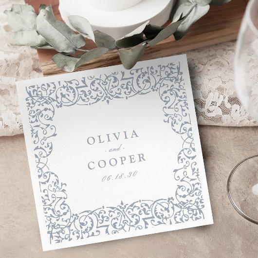 Dusty Blue Lijst Classic Wedding Servet