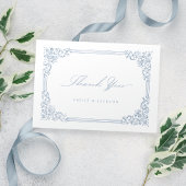 Dusty Blue Lijst Elegant Script Bedankkaart