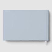 Dusty Blue Lijst Elegant Script bruiloft Gastenboek (Achterkant)