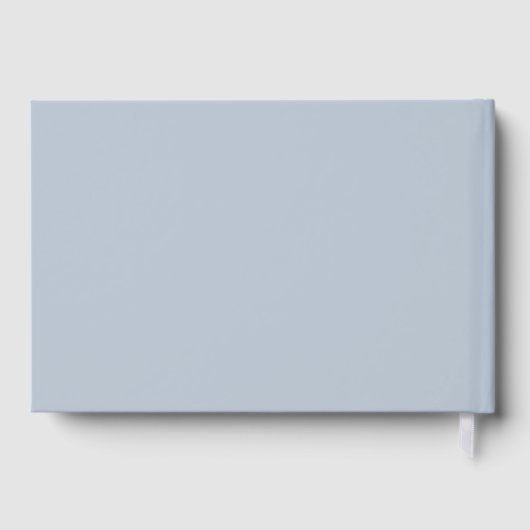 Dusty Blue Lijst Elegant Script bruiloft Gastenboek (Achterkant)