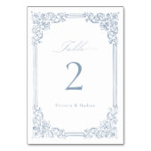 Dusty Blue Lijst Elegant Script bruiloft Kaart (Achterkant)