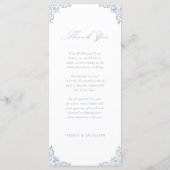 Dusty Blue  Lijst Elegant Script bruiloft Menu (Achterkant)